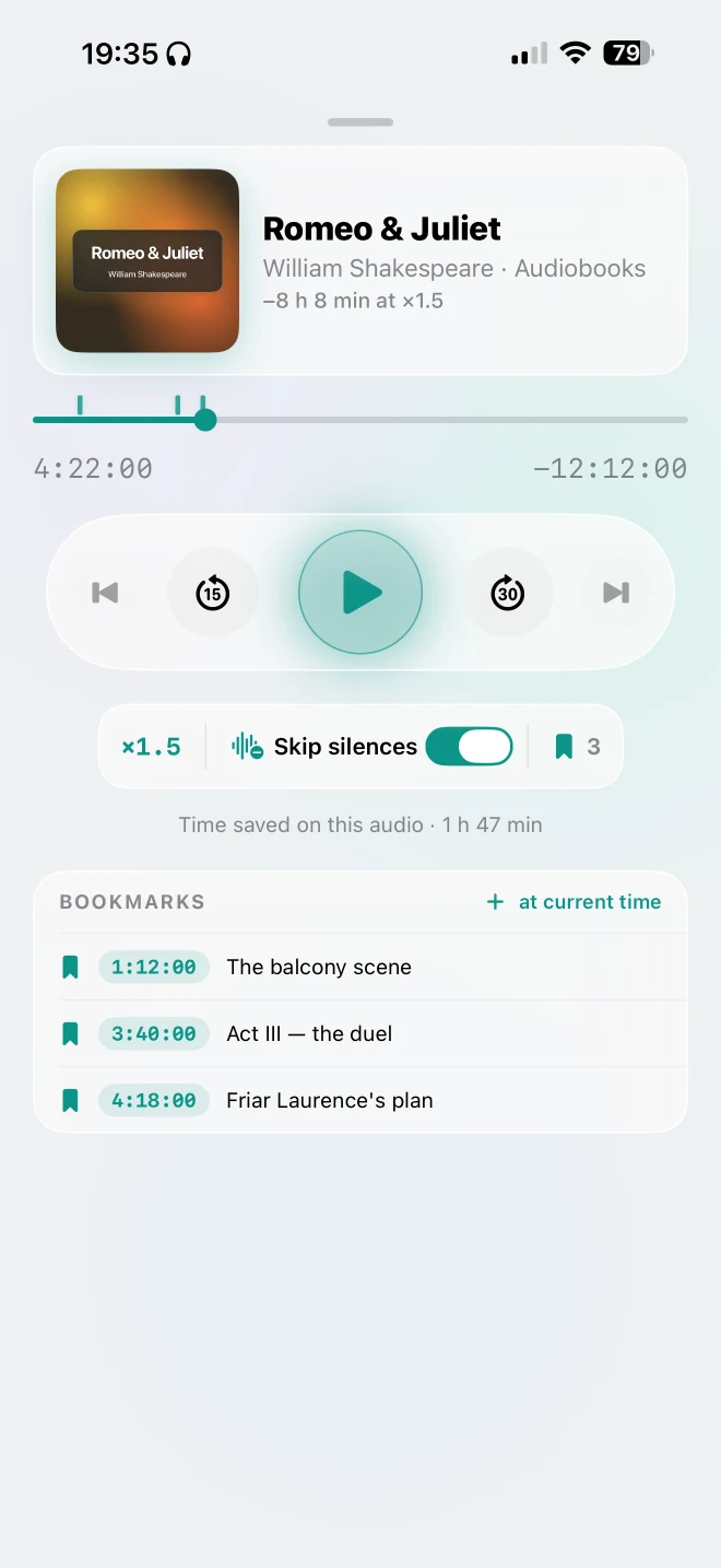 SpeedAudio player screenshot